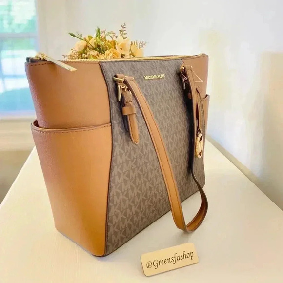 Michael Kors Charlotte Top Zip Tote shoulder bag & wallet brown signature - Picture 5 of 10